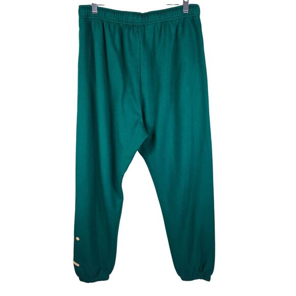 Victoria Secret Pink Green Gold Logo Athletic Atleisure Women's Sweatpants L - Picture 2 of 6